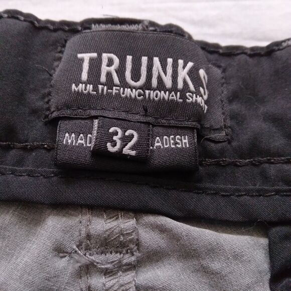 Trunks Multi-Functional Shorts Gray Leaf Print Mens Size 32 - Picture 3 of 6